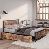 Levede Queen Bed Frame Industrial Mattress - Close-Up Angle