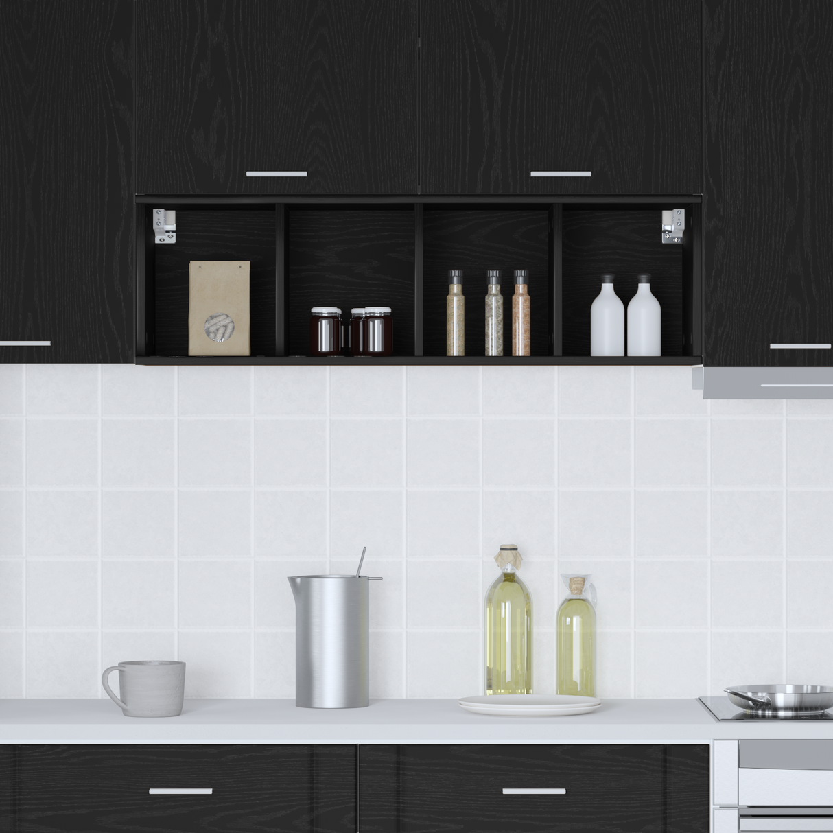 Hanging Cabinet Black Oak 30 x 29,5 x 100 cm Engineered Wood