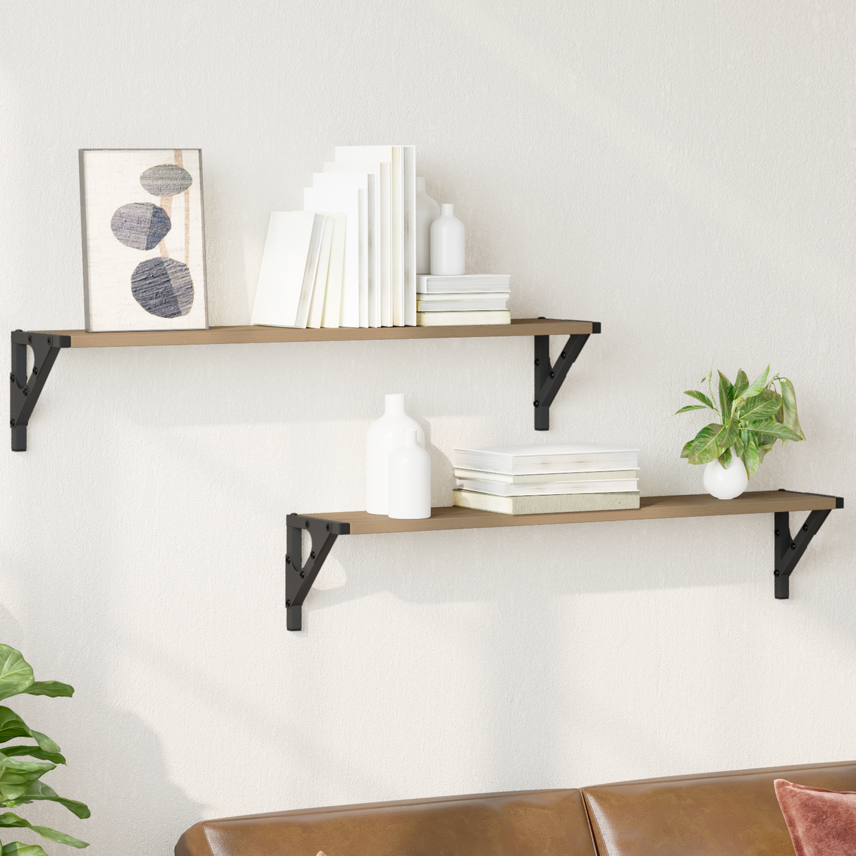 Wall Shelves Wall-Mounted 2 pcs Artisan Oak 80 x 15 x 15,5 cm