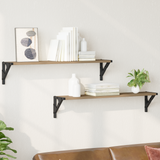 Wall Shelves Wall-Mounted 2 pcs Artisan Oak 80 x 15 x 15,5 cm