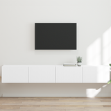 TV Wall Cabinet 2 pcs White 98 x 31 x 29.5 cm Engineered Wood - Side View