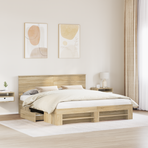 Bed Frame Sonoma Oak 180 x 200 cm Engineered Wood