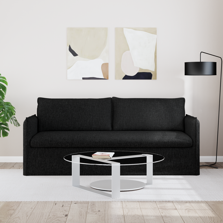 Sofa Black 196 x 82 x 85 cm Fabric