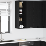 Hanging Cabinet Black Oak 30 x 29,5 x 100 cm Engineered Wood - Side View