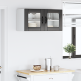 Wall Glass Cabinet PORTO Black 80 x 31 x 40 cm Engineered Wood