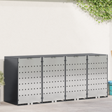 Wheelie Bin Storage for 3 Bins Steel Anthracite - Side View