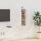 Wall Mounted TV Cabinet White 40x34.5x80 cm - Side View