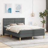 Bed Frame with Mattress Dark Grey 137 x 190 cm Fabric
