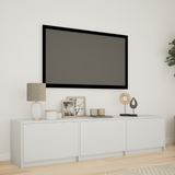 TV Cabinet with LED 165 x 34 x 40 cm White Engineered Wood - Side View