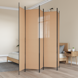 5-Panel Room Divider Beige 250 x 220 cm Fabric - Front View