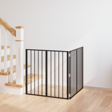 Dog Gate 2 pcs Black 80 x 80 cm Galvanised Steel - Front View