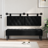 Hanging Headboard with LED Light Black Velvet