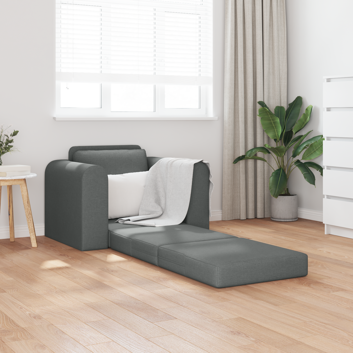 Sofa Bed Dark Grey 98 x 71 x 83 cm Velvet