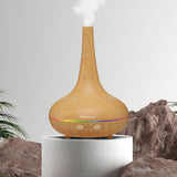 Milano Decor Ultrasonic Aroma Diffuser - Light Wood Grain - Top-Down View