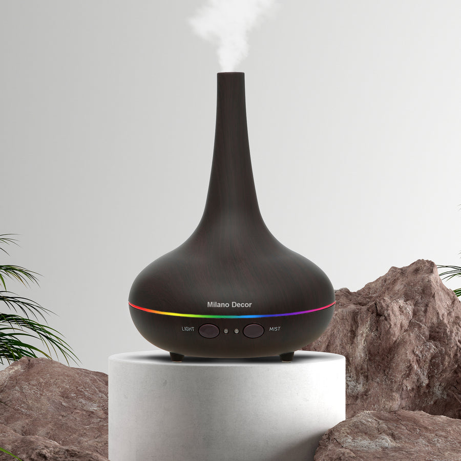 Milano Decor Ultrasonic Aroma Diffuser - Dark Wood Grain Color-1951134805135593472