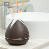 PureSpa Ultrasonic Diffuser - Dark Wood - Close-Up Angle