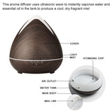 PureSpa Ultrasonic Diffuser - Dark Wood - Front View