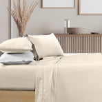 Renee Taylor 1500 Thread count Cotton Blend Sheet sets King Ivory-1951134873129455617