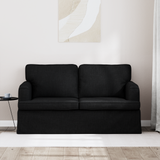 Sofa Black 144 x 80 x 85 cm Fabric - Side View