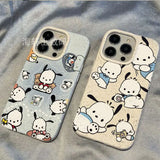 Sanrio Pochacco Cute Soft Phone Cases For Iphone 16 15 14 13 11 12 Pro Max Plus X XR XS 7 8 Plus Girl Shockproof Phone Cover Y2k