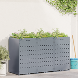 Wheelie Bin Storage for 3 Bins Light Grey 204 x 77,5 x 121,5 cm - Side View