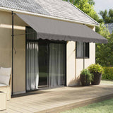 Retractable Awning Anthracite 350x150 cm Fabric and Steel - Front View