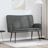 2-Seater Sofa Dark Grey 115 x 61 x 87 cm Fabric - Front View