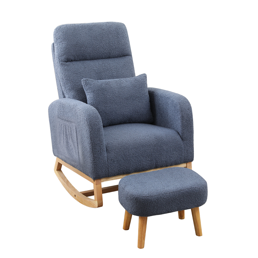Levede Rocking Chair Ottoman Footrest With Side Pocket-2006732687477444616