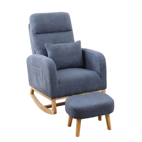 Levede Rocking Chair Ottoman Footrest With Side Pocket-2006732687477444616