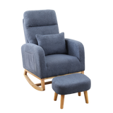 Levede Rocking Chair Ottoman Footrest With Side Pocket - Low Angle