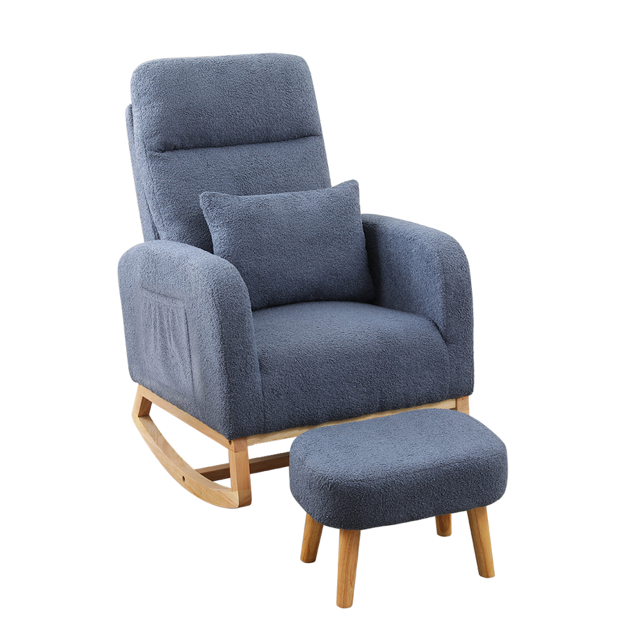 Levede Rocking Chair Ottoman Footrest With Side Pocket-2006732687477444616