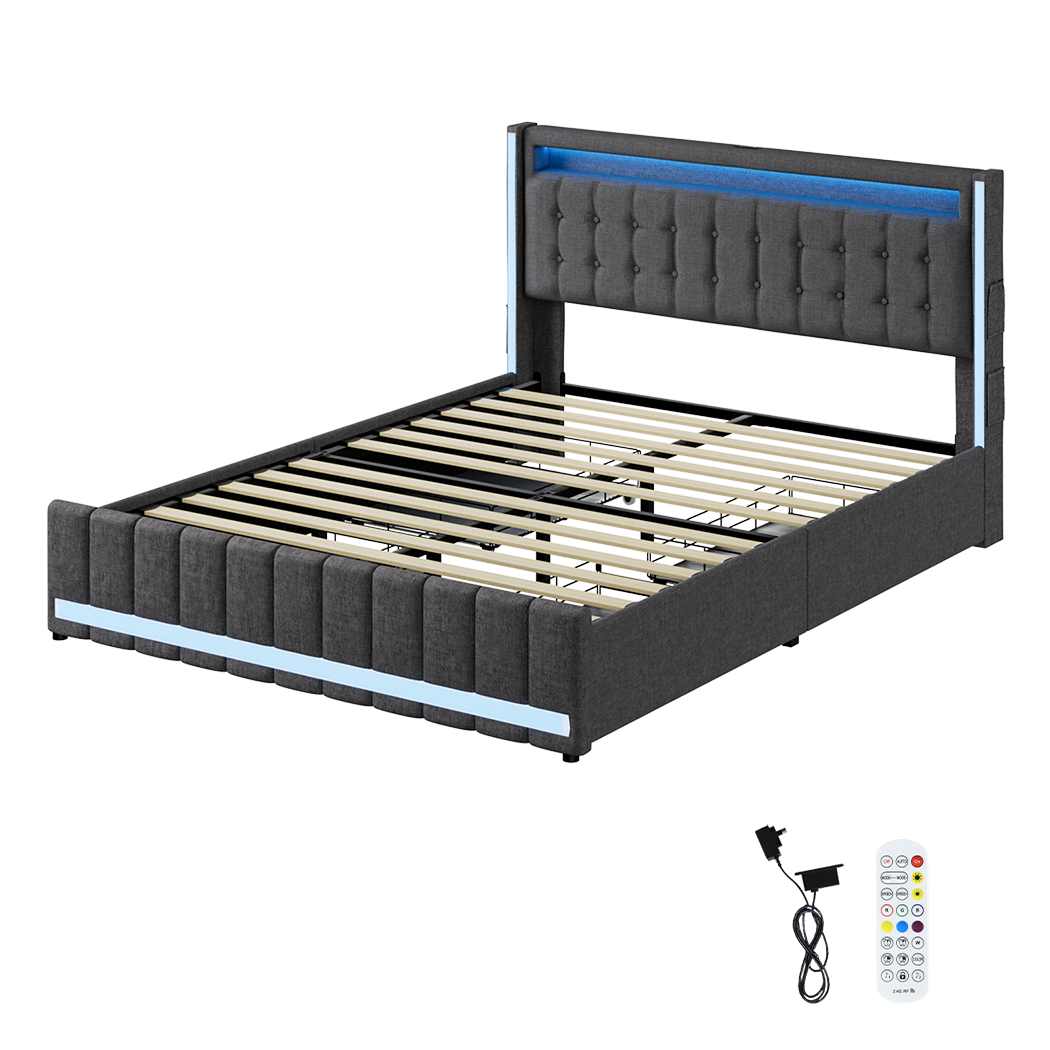 Levede Double Bed Frame-2018816918454145032