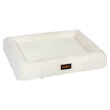 Pawz XL Size Orthopedic Dog Bed with Corduroy Removable Cover Waterproof Washable Beige - Low Angle