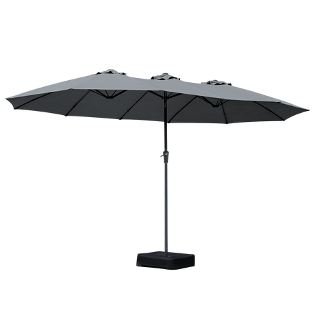 Centra 4.5M Double-sided Patio Umbrella Outdoor Umbrella Base Stand Grey-1954802422140506120