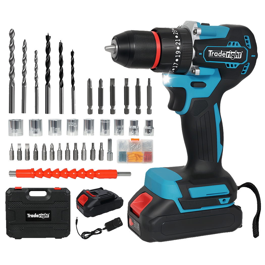 Traderight 21V Cordless Impact Drill with LED Light-1960920172122476552