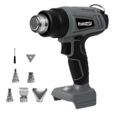 Traderight 21V Heat Gun Kit 500°C Cordless 5 Nozzles - Low Angle