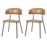 Levede 2x PU Leather Dining Chairs Kitchen Lounge - Low Angle