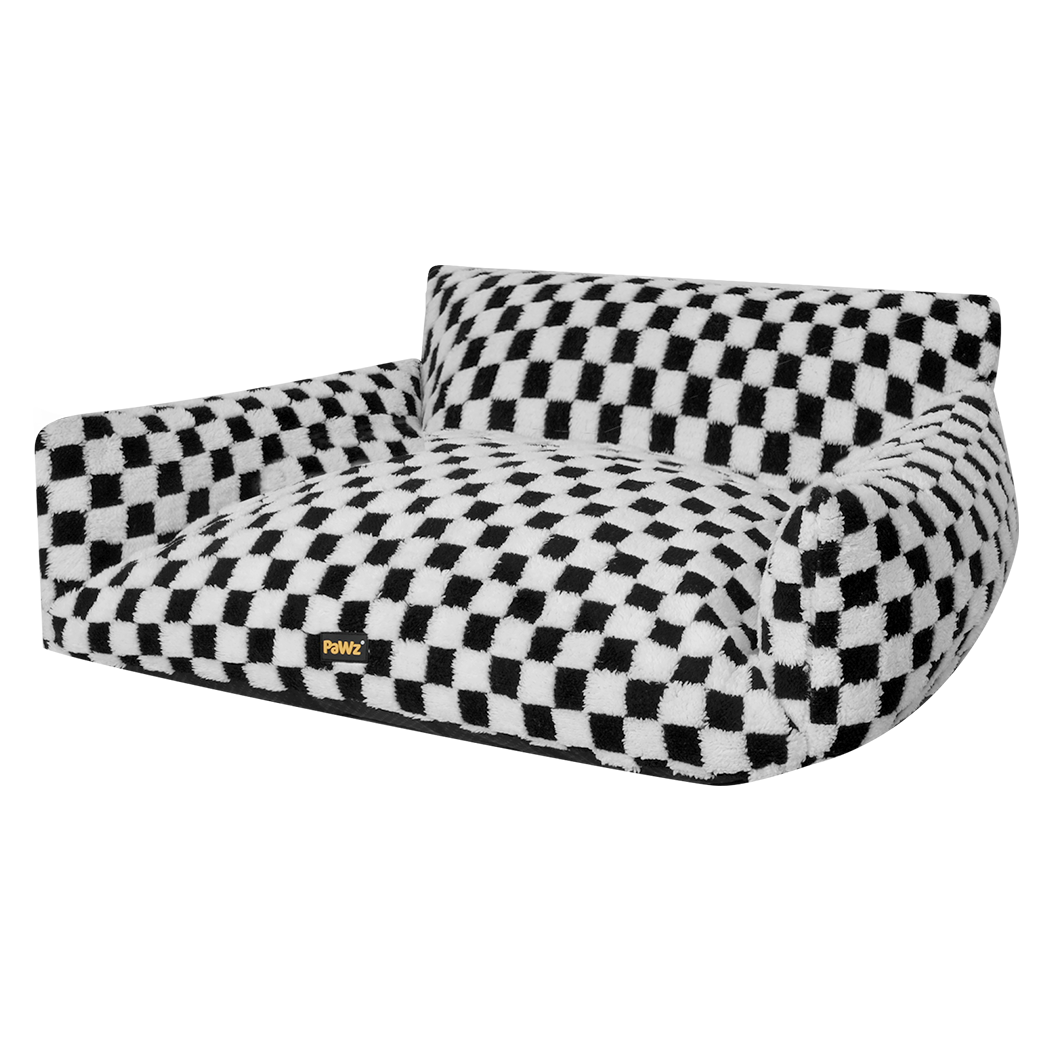 Pawz Pet Bed Plush Checkered Dog Bed Washable Cat Bed-2018816715483385864
