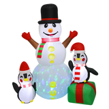 Santaco 1.8M Inflatable Christmas Snowman LED Lights - Low Angle