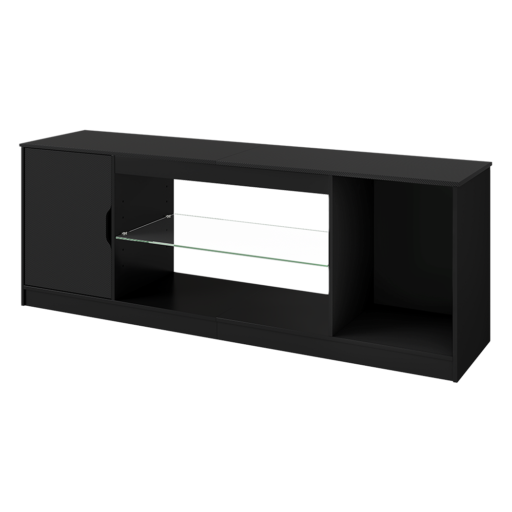 Levede TV Stand Storage with LED 140cm Black-2011971130793005065