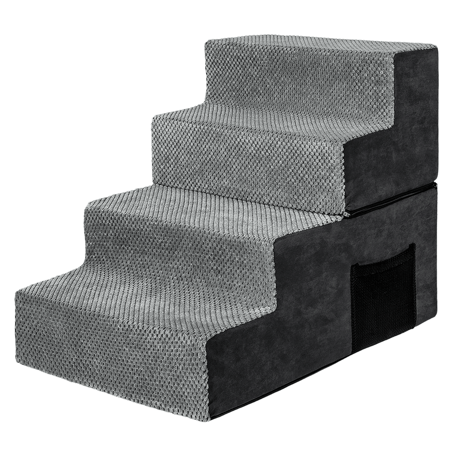 Pawz 4 Steps Pet Stairs Dog Ramp High Density Foam Grey-2006732767437656072