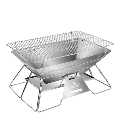 Levede Portable Folding BBQ Charcoal Grill Silver-1954802457573986312