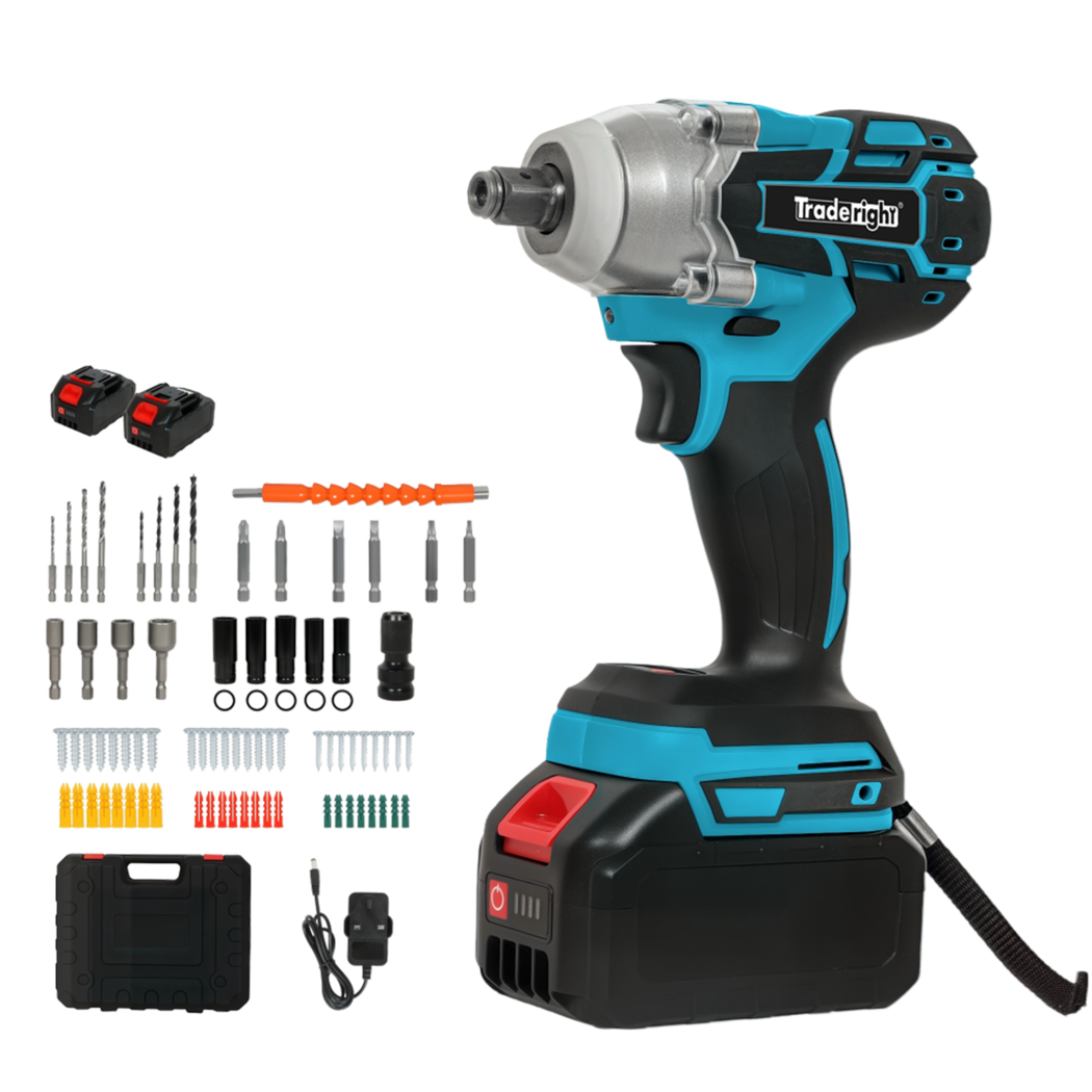 Traderight Impact Wrench 21V Cordless,73pcs,550Nm 2x4.0Ah-2006733386718253064