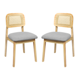 Levede Dining Chair Wood Rattan Armless Natural x4-2006732736697602056