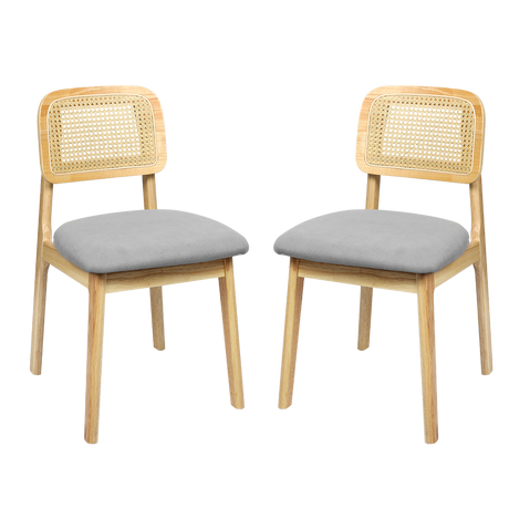 Levede Dining Chair Wood Rattan Armless Natural x4-2006732736697602056