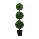 Lambu Artificial Triple Ball Boxwood Trees - Low Angle