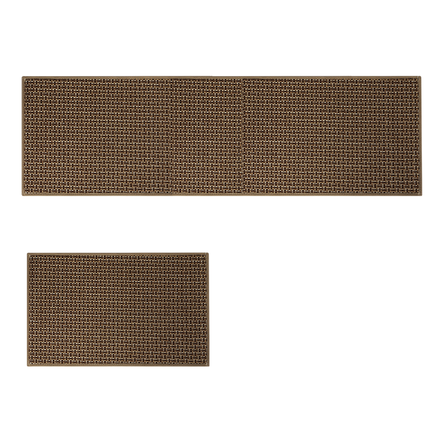 Marlow Kitchen Rug 2PCS Woven Non Slip Absorbent Brown-2018816688908275720