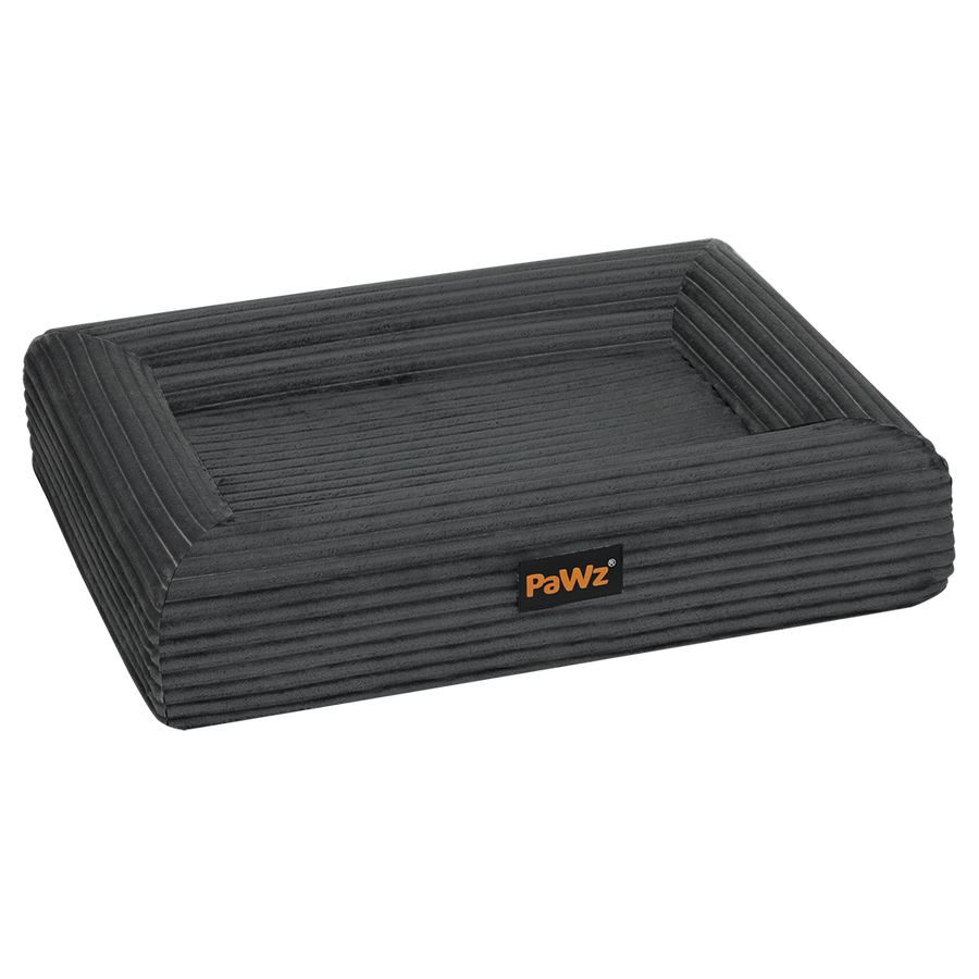 Pawz M Size Orthopedic Dog Bed with Corduroy Removable Cover Waterproof Washable Grey-2006732714467790856