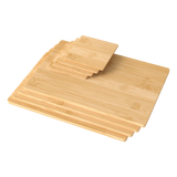Toque 8 Pcs Natural Bamboo Placemat Coaster Storage Dish - Close-Up Angle