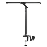 Emitto Double Head LED Desk Lamp Dimmable With Clamp - Low Angle